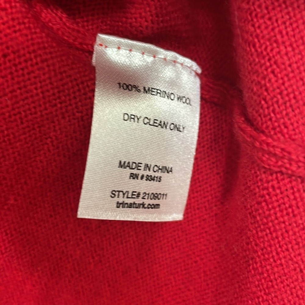 Trina Turk red black cardigan sweater size Medium - Picture 6 of 7